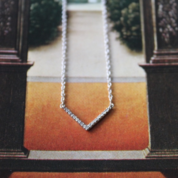 Adina Reyter Sterling Silver Pave Diamond Chevron Necklace - Picture 4 of 6